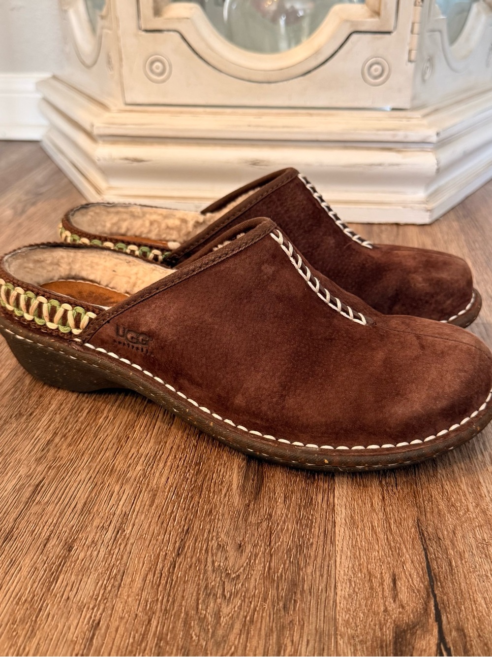 Ugg Kohala Women's Brown Leather Shearling Sheepskin Mule Clogs 5177 Size 8